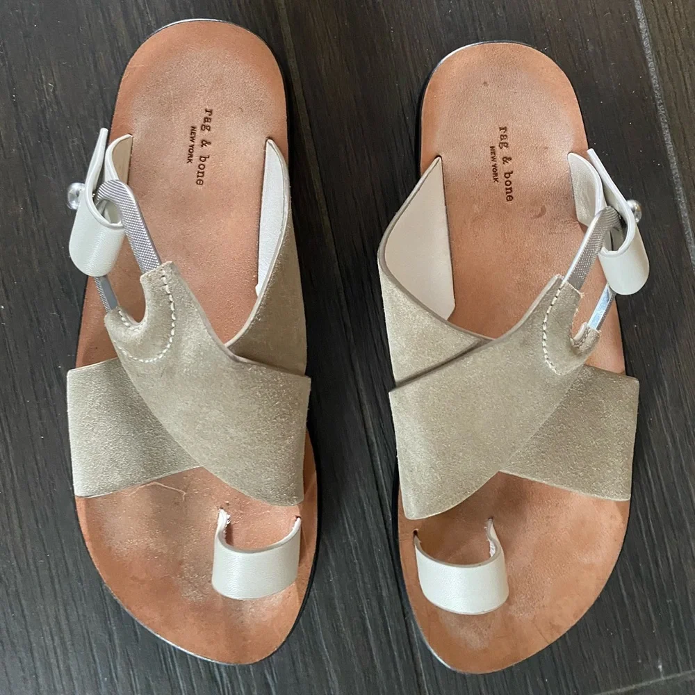 Rag and bone light sand suede August slide sandal - Picture 7 of 15